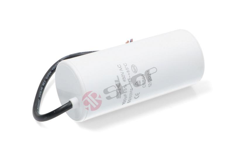 Rozbehový kondenzátor 100µF/450V s káblom